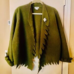 J’Evie NY Green Fringe Cardigan